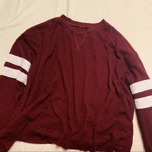 Maroon Hollister Waffle Sweater